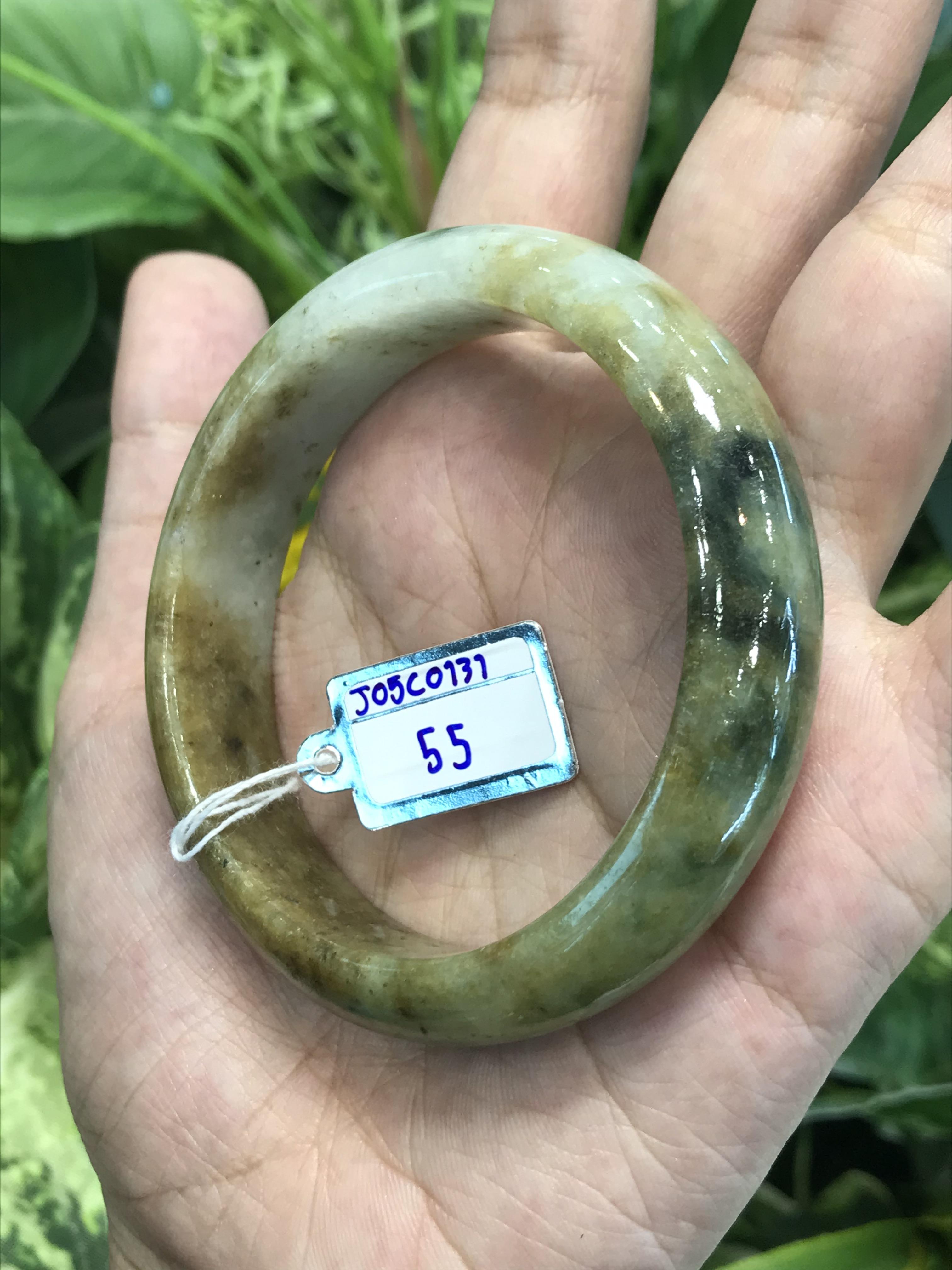 J05C0131 หยก พม่า แท้ Jade กำไลหยก 55.0 มม. (Jade bracelet) พม่า (Myanmar)