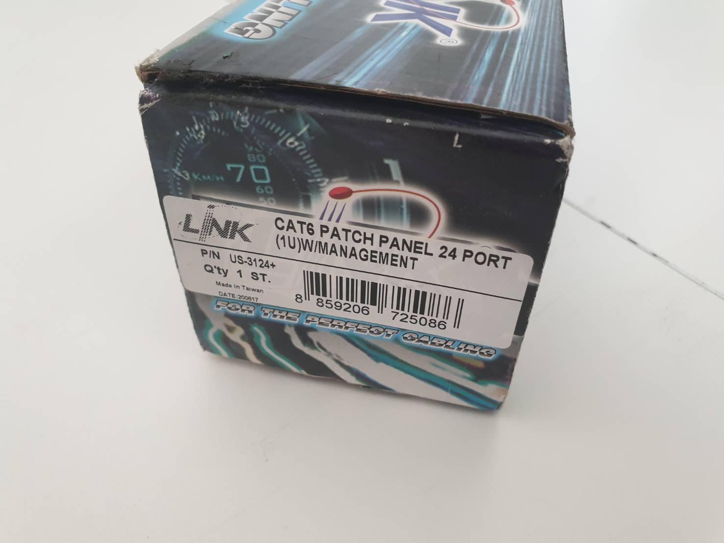 LINK US-3124 : CAT6 PATCH PANEL 24 PORT(1U)