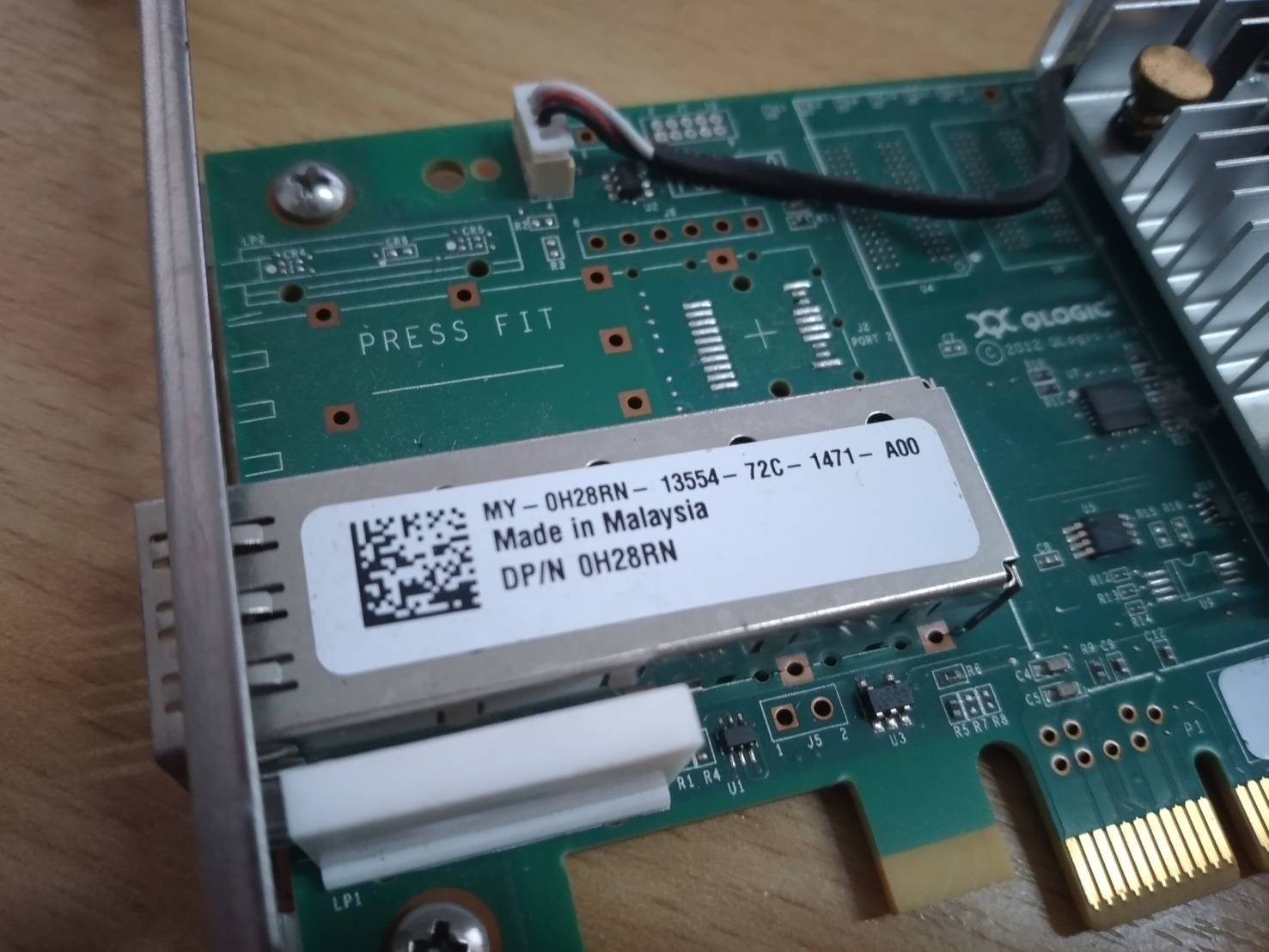 Card Fiber Dell FC HBA qle2660 1 Port 16 Gbps FC PCI-E-h28rn มือสอง มีประกัน