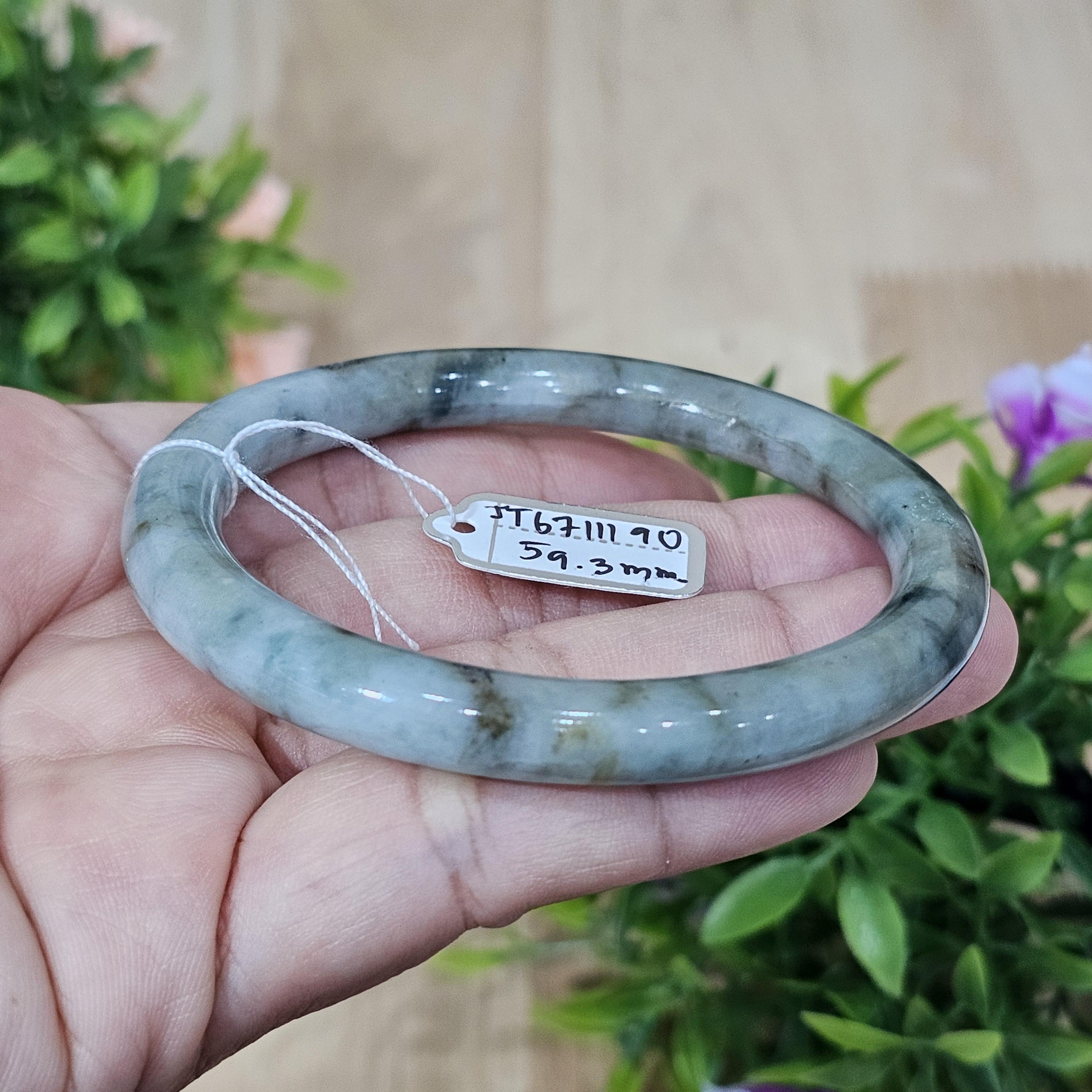 JB671190 หยก พม่า แท้ Jade กำไลหยก 59.3 มม. (Jadeite bracelet) พม่า (Myanmar)