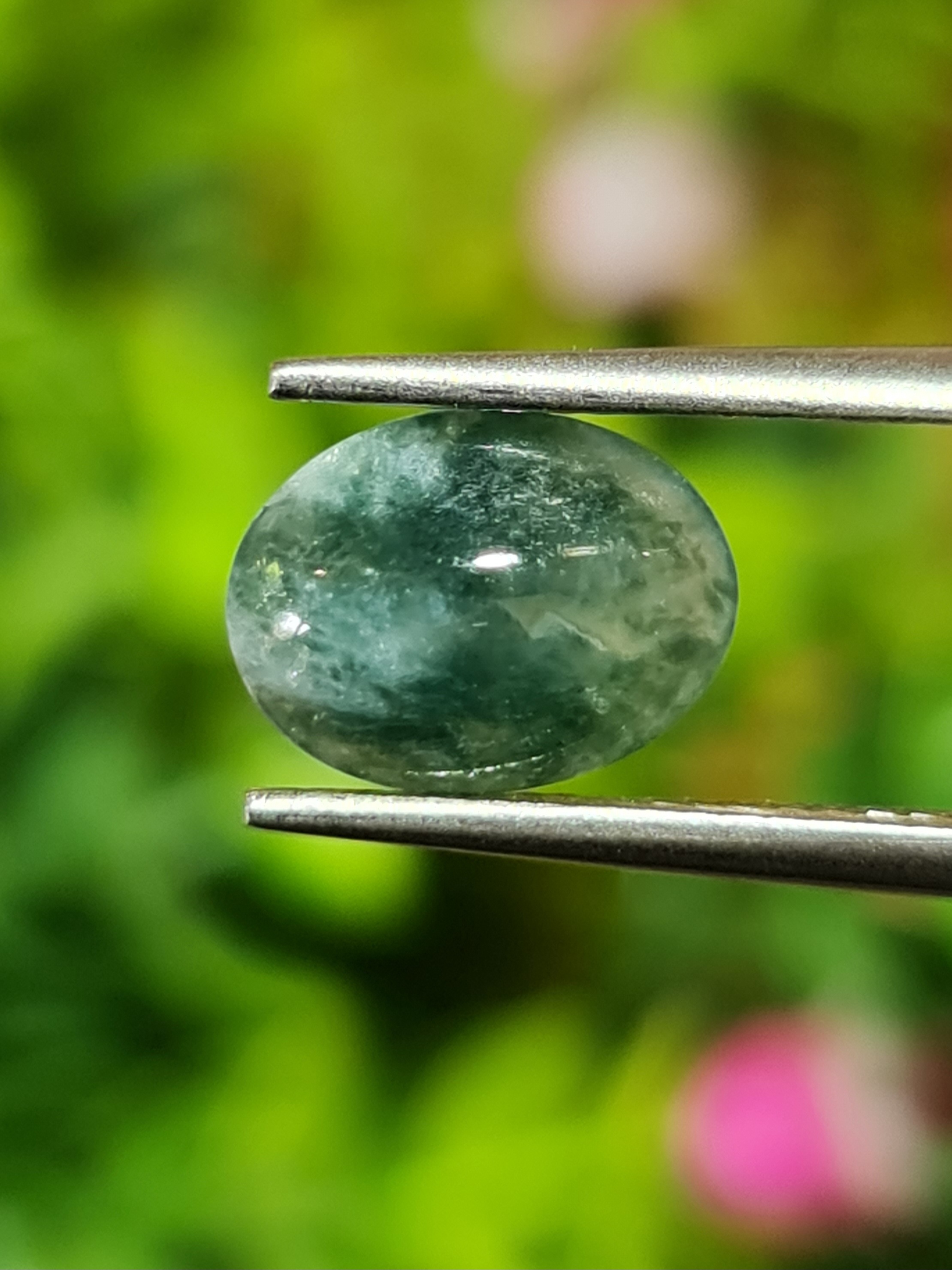 หยกพม่าเจียรนัย (Burmese jade ) 1.98 กะรัต หยกแท้ อัญมณีมงคลประจําวันเกิด เครื่องประดับหยก