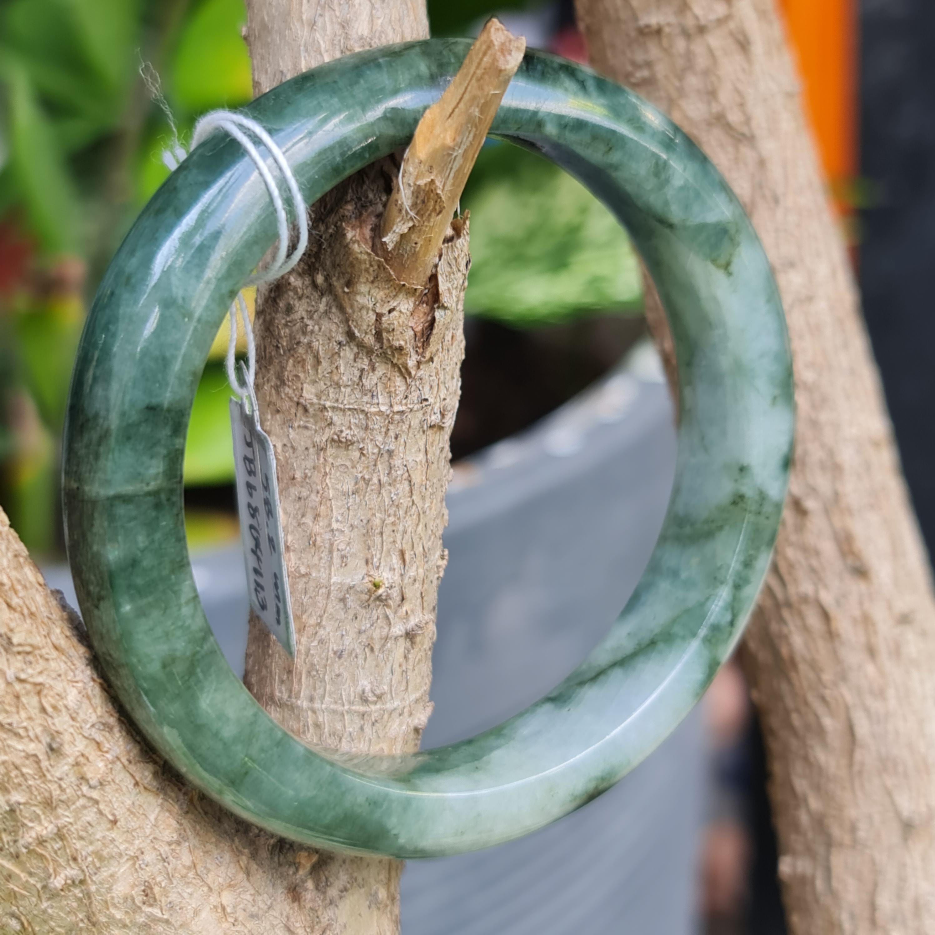 JB6804113 หยก พม่า แท้ Jade กำไลหยก 58.2 มม. (Jadeite bracelet) พม่า (Myanmar)