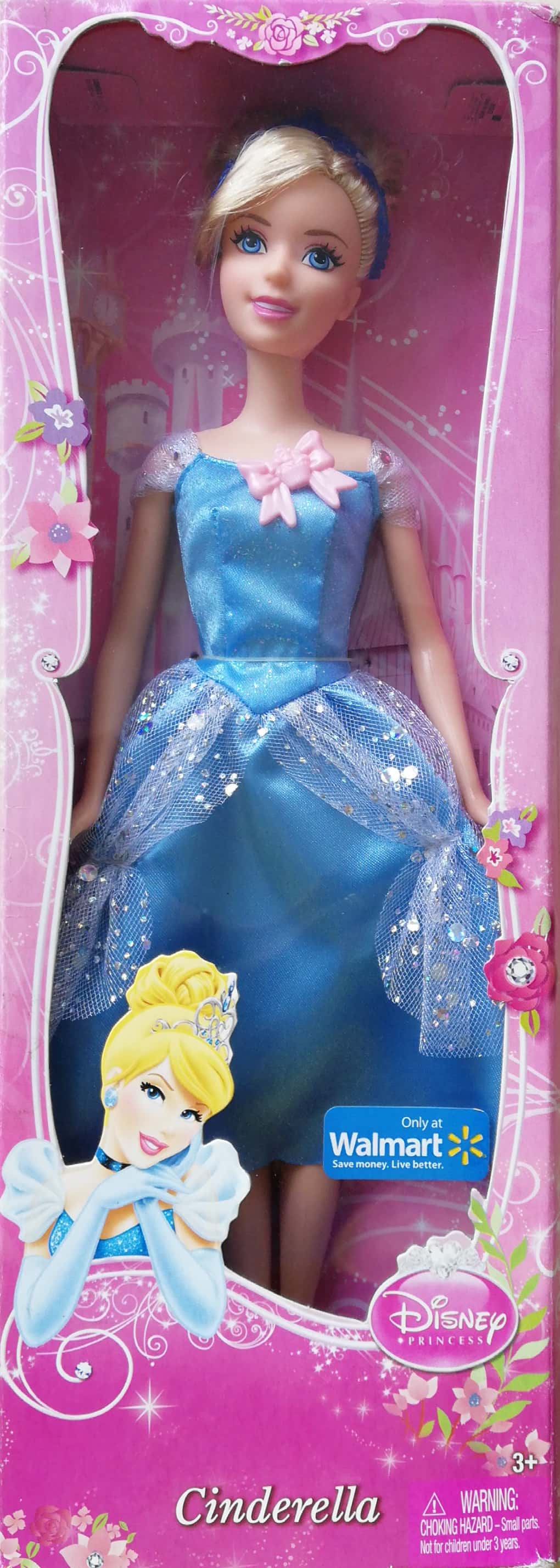 ของสะสมในแพ็ค Disney Princess, Princess Cinderella, เจ้าหญิงดิสนีย์ เจ้าหญิงซินเดอเรลล่า งาน Exclusive ห้าง Walmart, อเมริกา ลิขสิทธิ์ แมทเทล Mattel , กล่องมีตำหนิตามภาพ