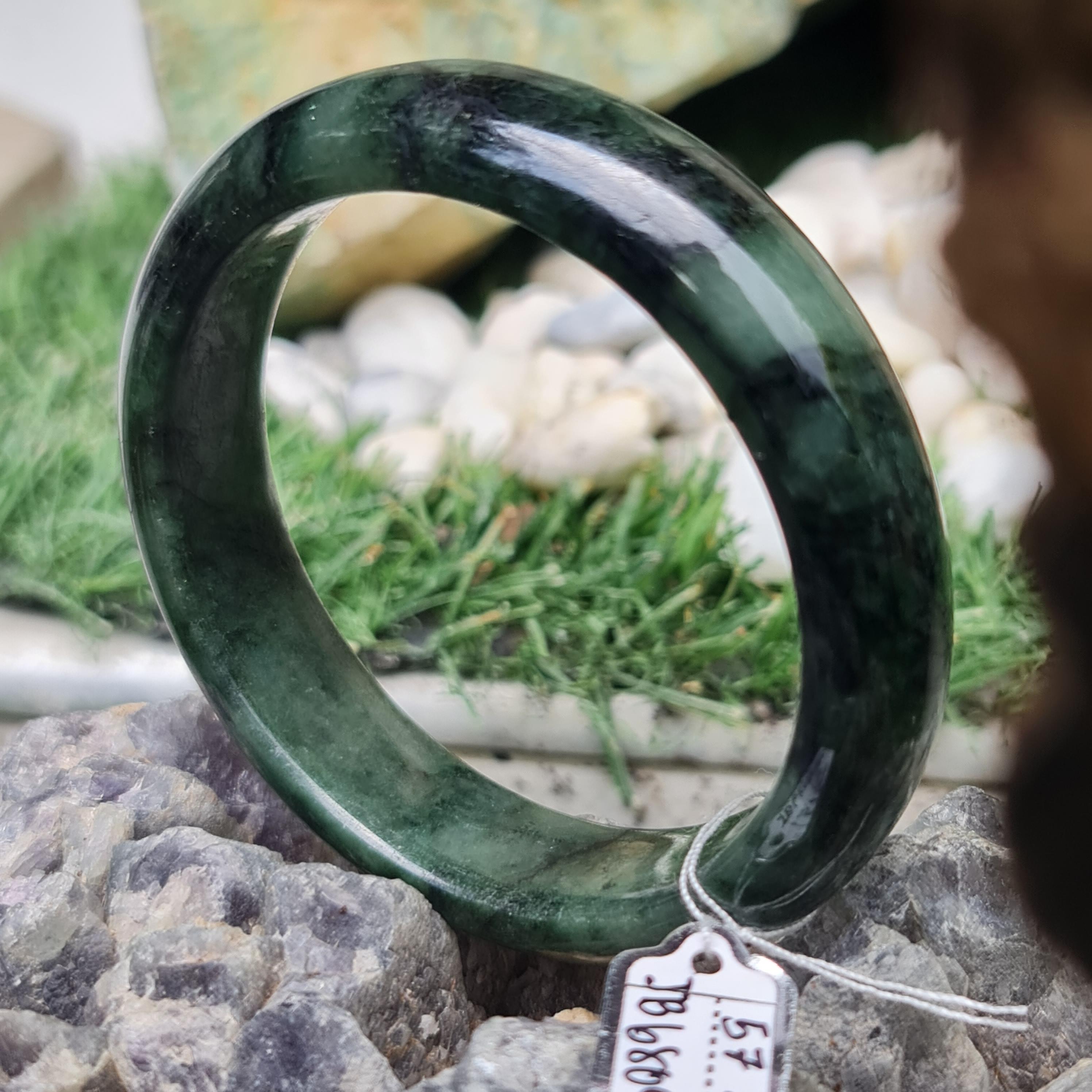 JB6804027 หยก พม่า แท้ Jade กำไลหยก 57.0 มม. (Jadeite bracelet) พม่า (Myanmar)