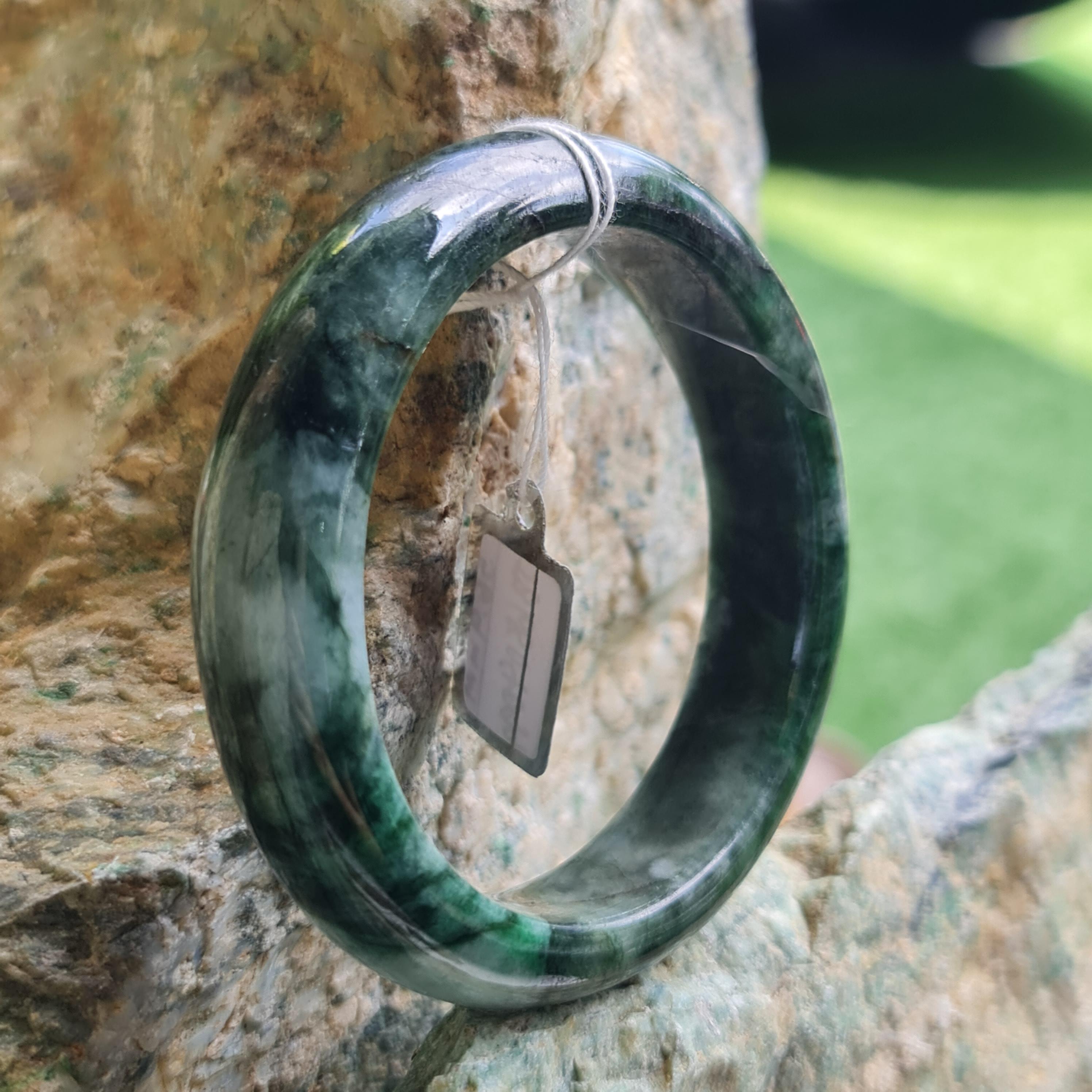 JB6804135 หยก พม่า แท้ Jade กำไลหยก 58.1 มม. (Jadeite bracelet) พม่า (Myanmar)