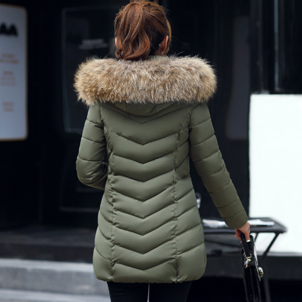 เสื้อโค้ทกันหนาวติดลบลุยหิมะ ฮู้ดและเฟอร์ถอดได้ (12229X)