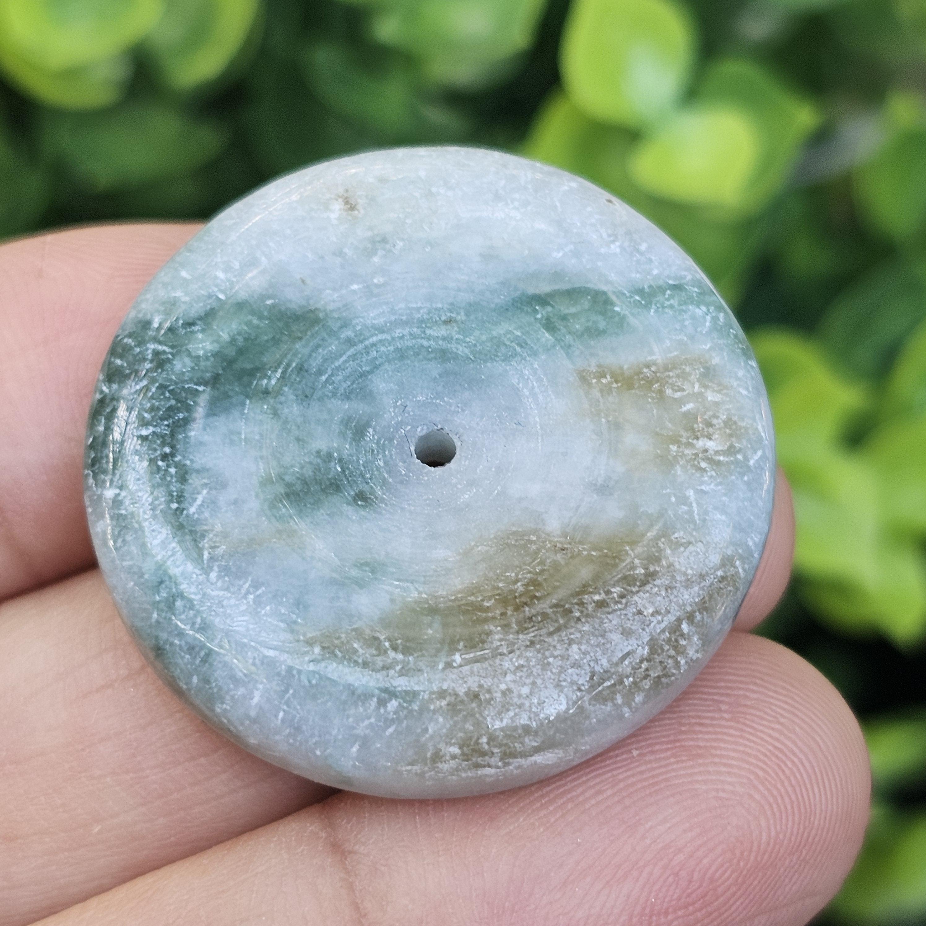หยก พม่า แท้ Jade จี้โดนัทหยก (Bi-dise jadeite) พม่า (Myanmar) 71.53 กะรัต (Cts.)