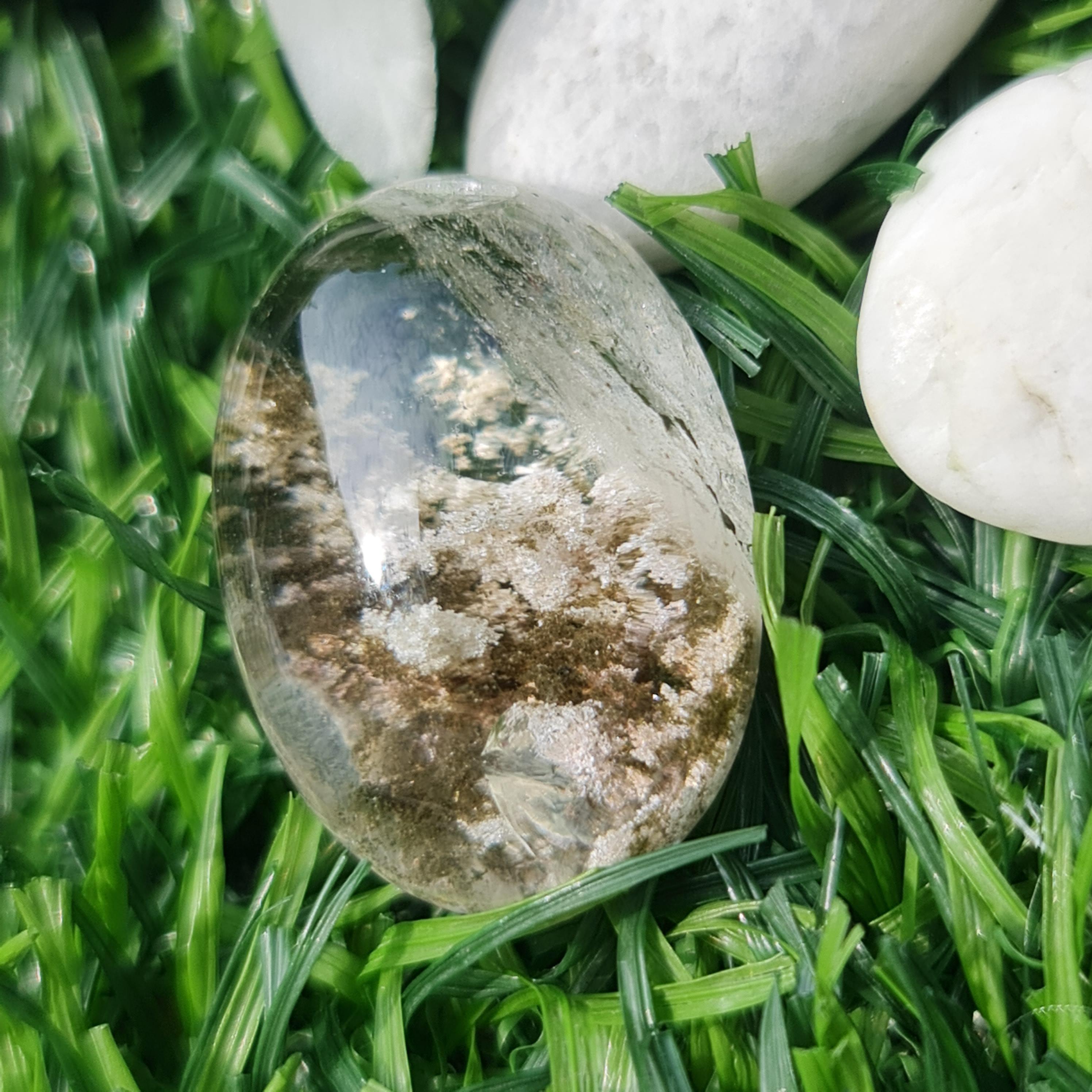 โป่งข่าม ควอตซ์ Rutilated Quartz 34.23 กะรัต Cts. พลอยแท้ อัญมณีมงคลประจําวันเกิด เครื่องประดับพลอย