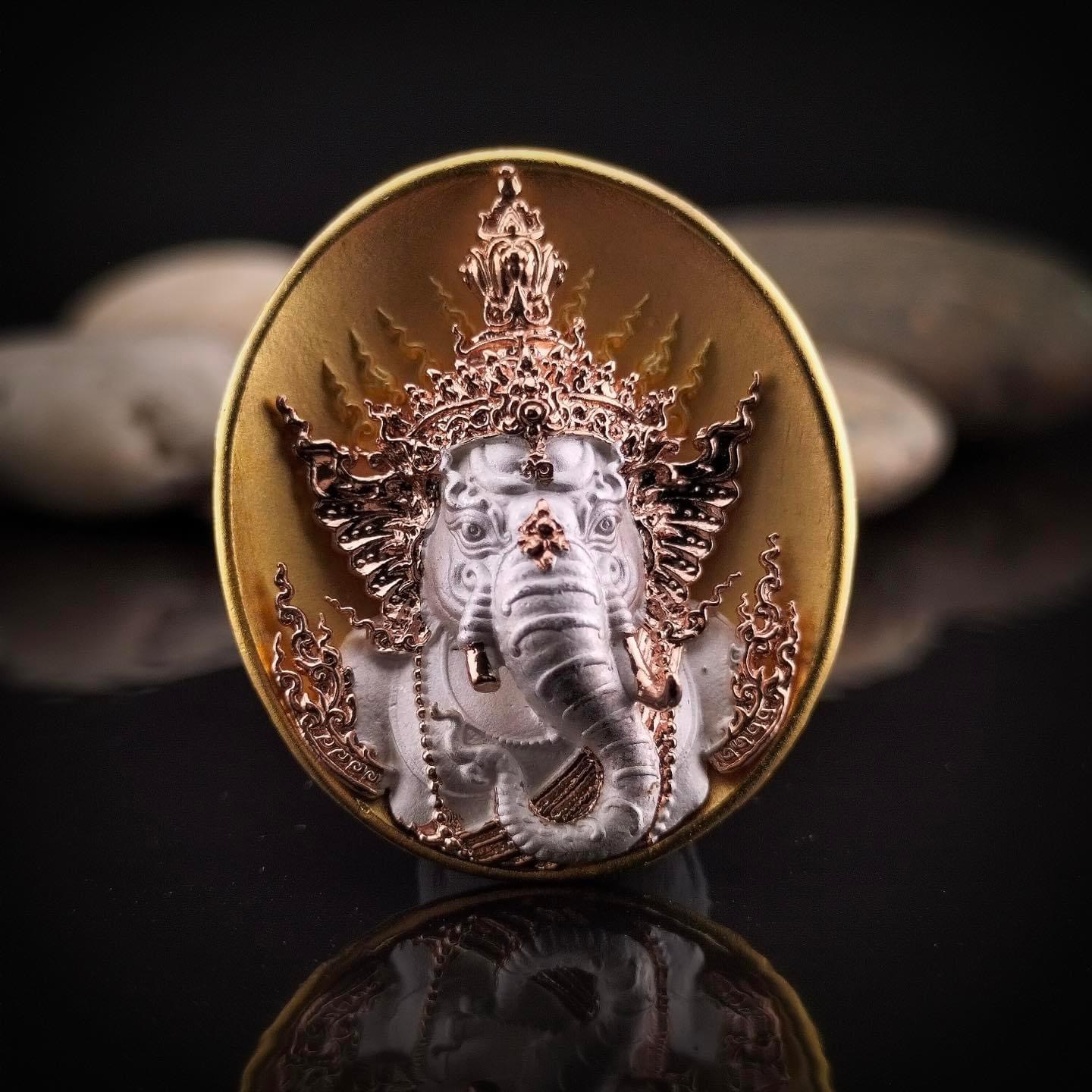 พระพิฆเณศ พรคเณศลิขิต เนื้อสัมฤทธิ์ ชุบสามกษัตริย์