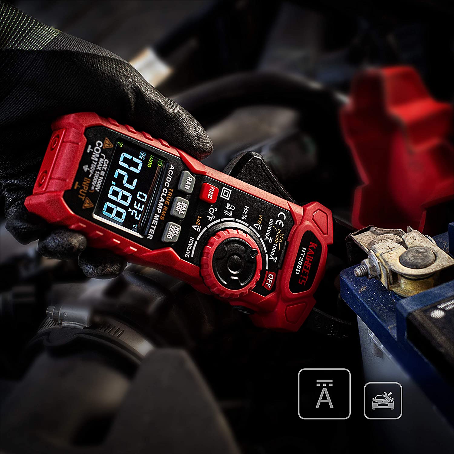 ดิจิตอลแคลมป์มิเตอร์ AC/DC 1000A HABOTEST รุ่น HT208D