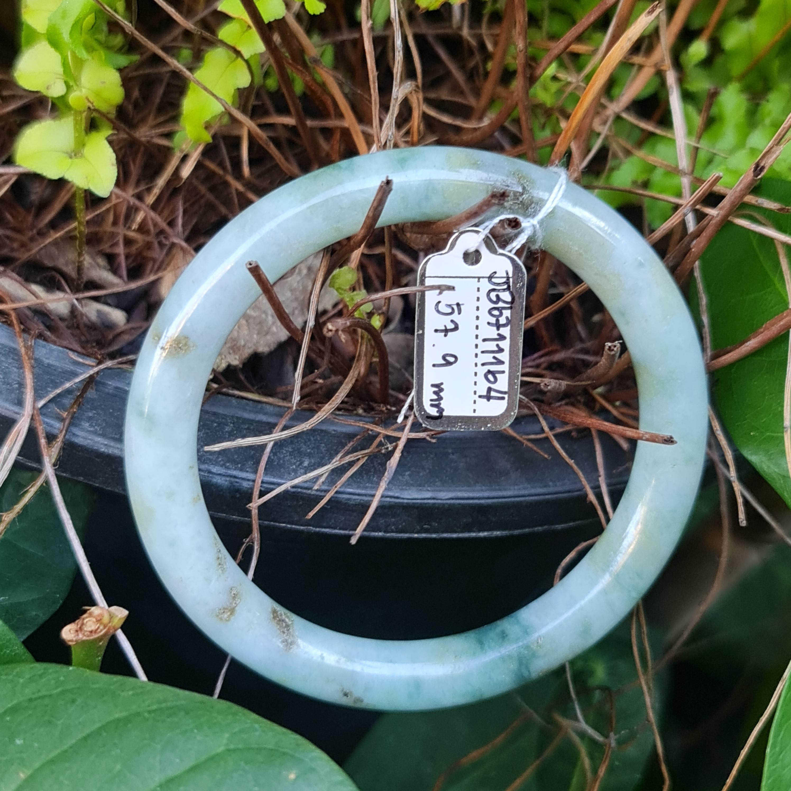 JB6711164 หยก พม่า แท้ Jade กำไลหยก 57.9 มม. (Jadeite bracelet) พม่า (Myanmar)