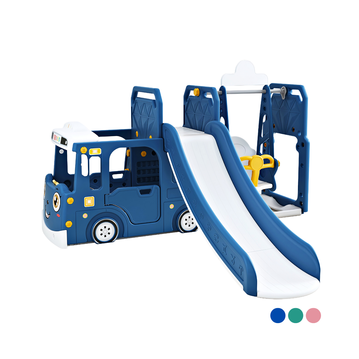 กระดานลื่น ชิงช้า สไลเดอร์รถบัส 3 in 1 Slide and Swing Bus Slide and Swing
