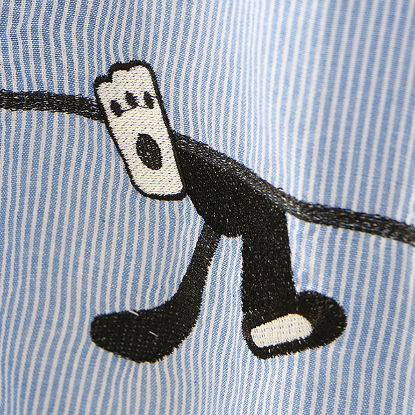 เดรสเชิ้ตแฟชั่นญี่ปุ่น แขนยาว แต่งปักลายน้องหมา (12289LM)