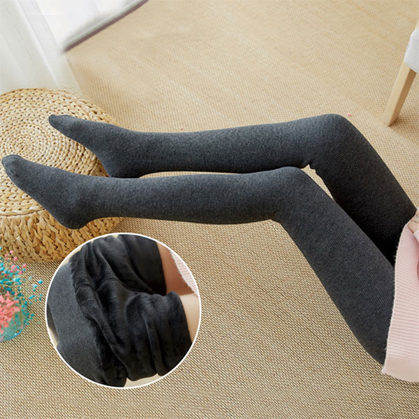 กางเกงเลกกิ้งกันหนาวติดลบ ผ้าคอตตอนลูกฟูกซับแคชเมียร์หนานุ่ม (11958L)