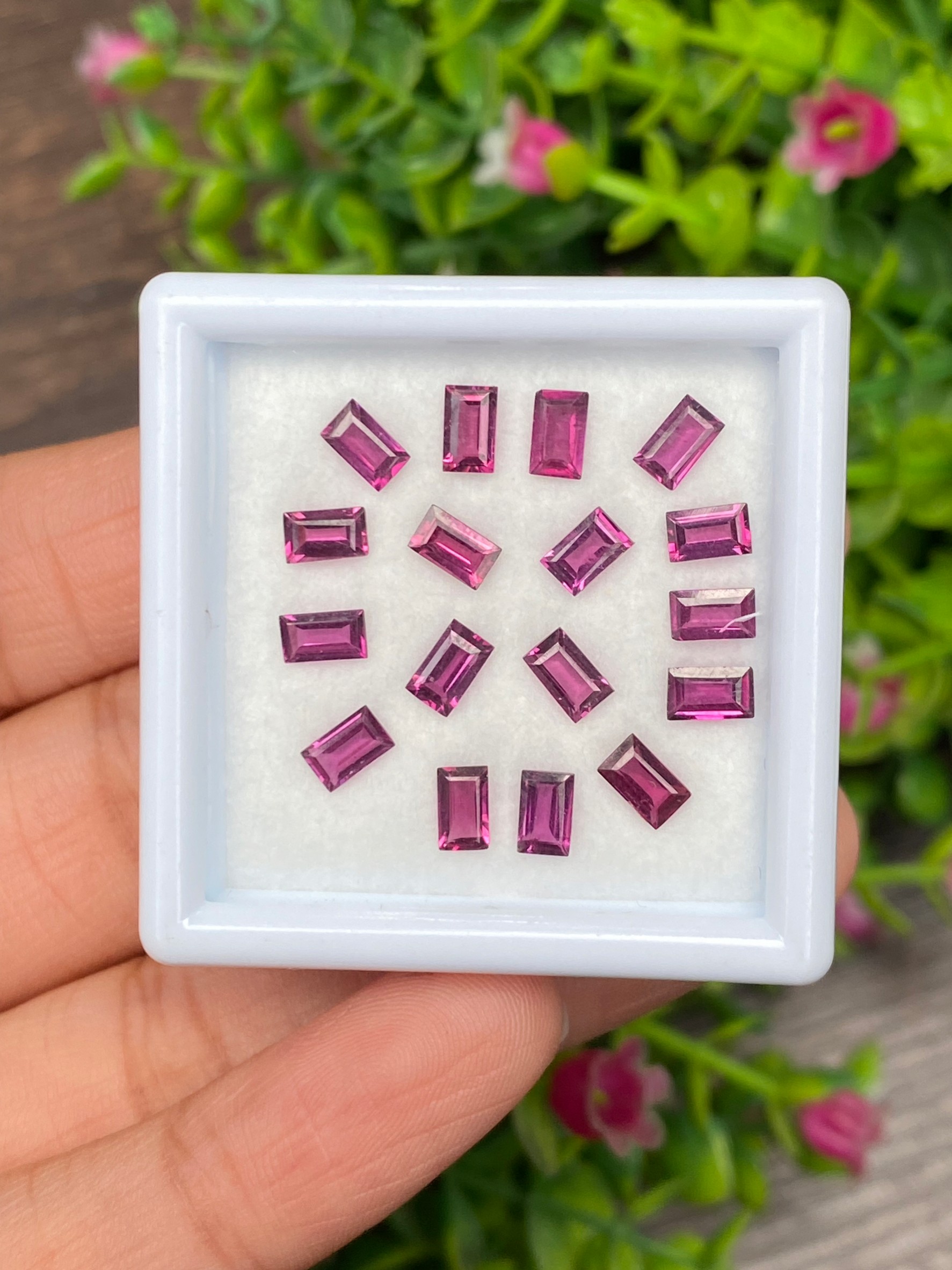 พลอย โรโดไลต์ กาเน็ท Rhodolite Garnet 17 เม็ด Pcs. 5.95 กะรัต Cts.พลอยแท้ อัญมณีมงคลประจําวันเกิด เครื่องประดับพลอย