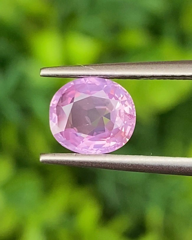พลอย ชมพู พิ้ง แซฟไฟร์ Pink Sapphire 1.47 กะรัต (Cts.) พลอยแท้ อัญมณีมงคลประจําวันเกิด เครื่องประดับพลอย