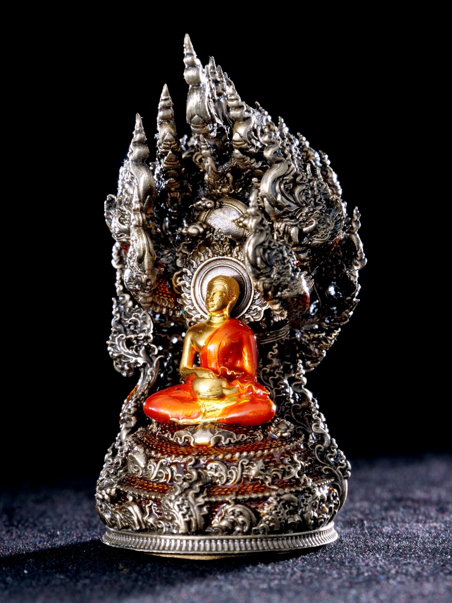 พระอุปคุตธาตุพนมอุดมทรัพย์ รายการพิเศษศูนย์จอง เนื้อบรอนซ์รมซาติน องค์ชุบทองลงยา