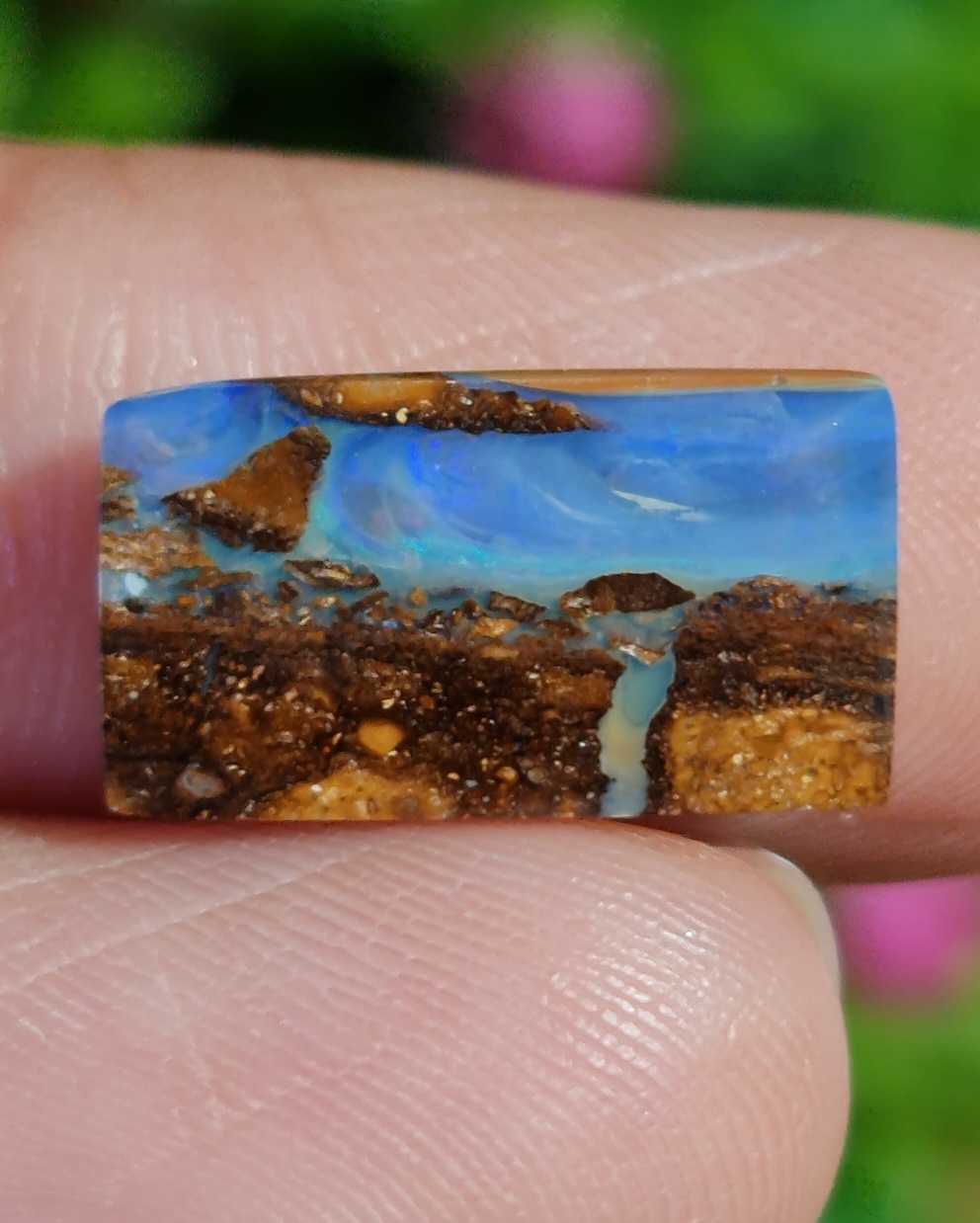 พลอย โบลเดอร์ โอปอล ออสเตรเลีย Australian Boulder Opal 5.30 กะรัต (Cts.) พลอยแท้ อัญมณีมงคลประจําวันเกิด เครื่องประดับพลอย