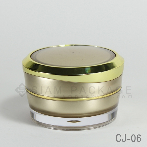 กระปุก อะคริลิค ฝาขอบทอง รหัส CJ-06