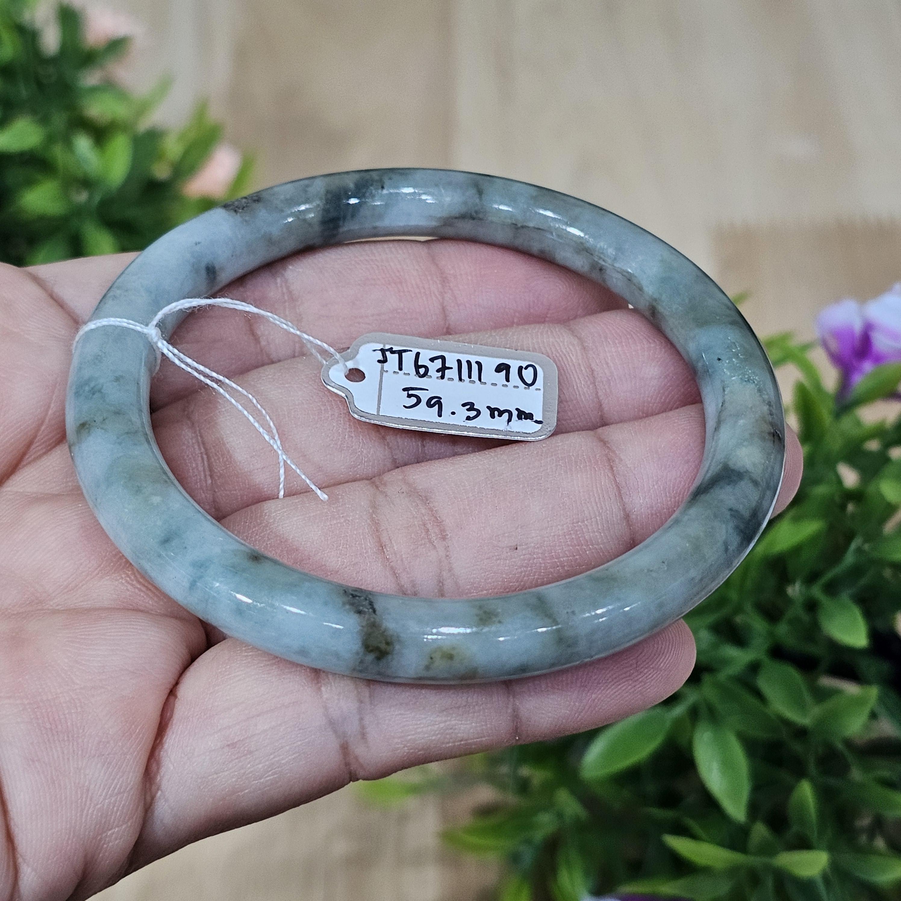 JB671190 หยก พม่า แท้ Jade กำไลหยก 59.3 มม. (Jadeite bracelet) พม่า (Myanmar)