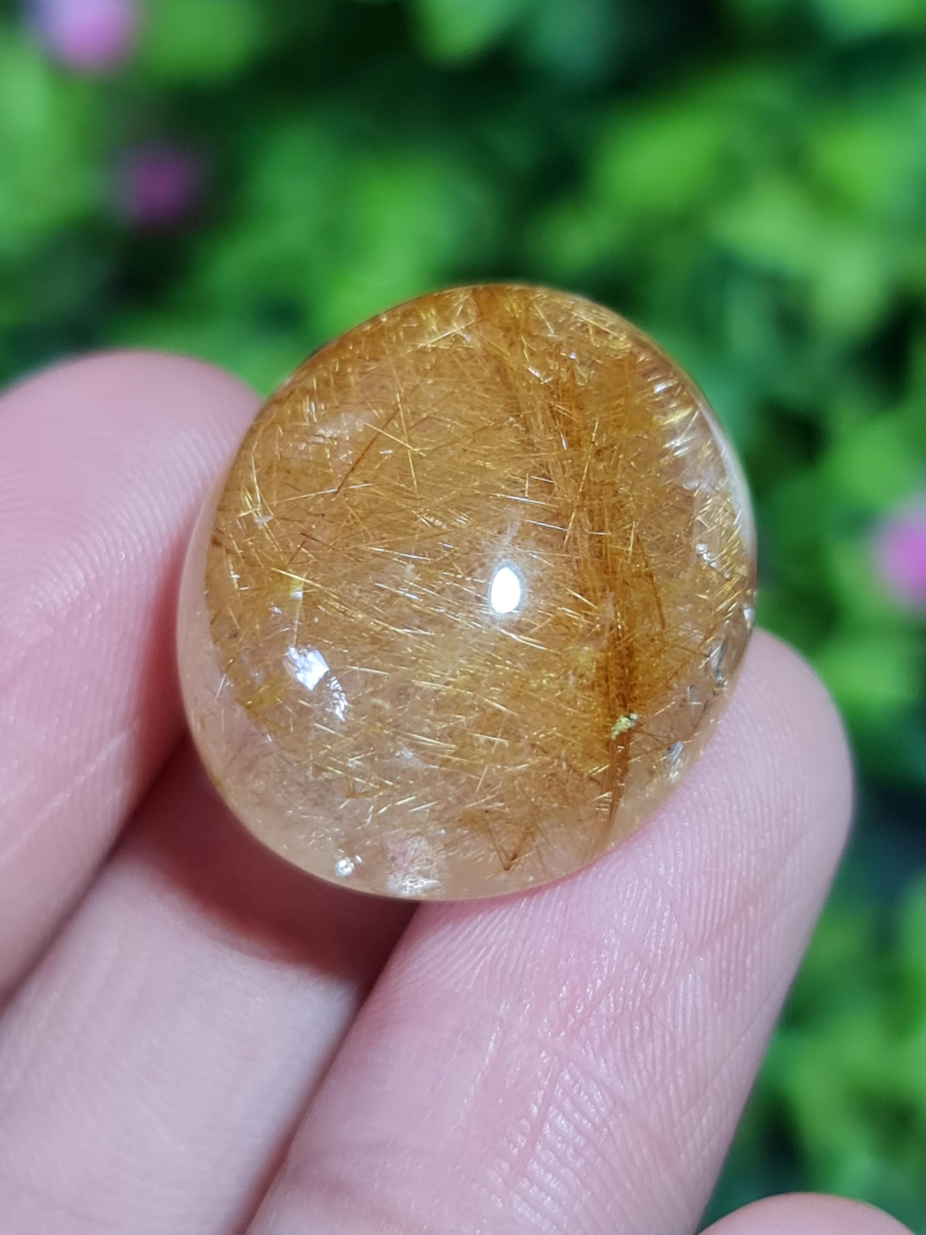 ไหมทอง ควอตซ์ Golden Rutilated Quartz 45.15 กะรัต Cts.พลอยแท้ อัญมณีมงคลประจําวันเกิด เครื่องประดับพลอย