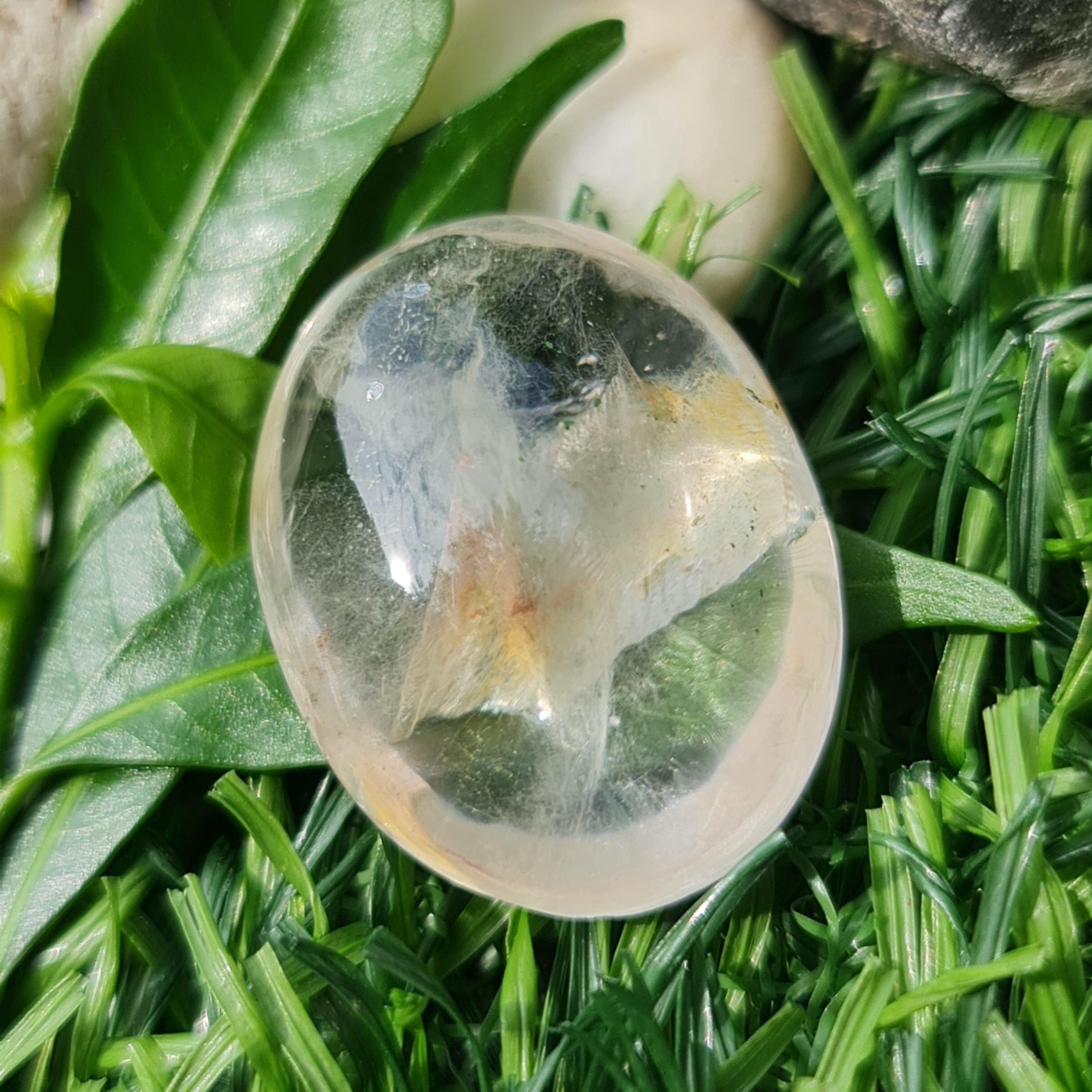 โป่งข่าม ควอตซ์ Rutilated Quartz 29.57 กะรัต Cts. พลอยแท้ อัญมณีมงคลประจําวันเกิด เครื่องประดับพลอย