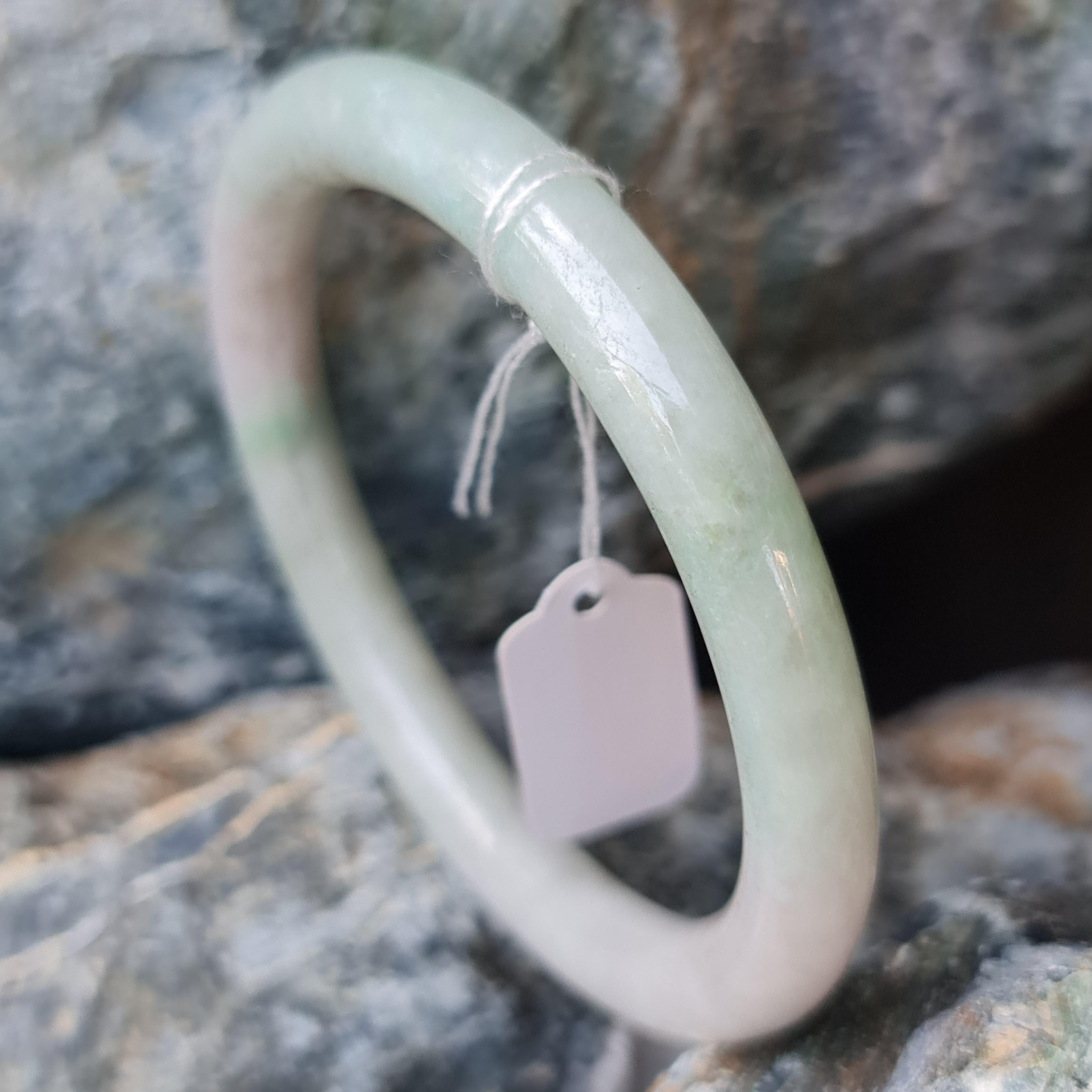 JB6711022 หยก พม่า แท้ Jade กำไลหยก 51.9 มม. (Jadeite bracelet) พม่า (Myanmar)