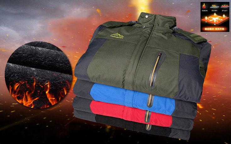 Outdoor เสื้อกันหนาวติดลบ กันหิมะ ซับขน ฮู้ดถอดได้ (10144MM)