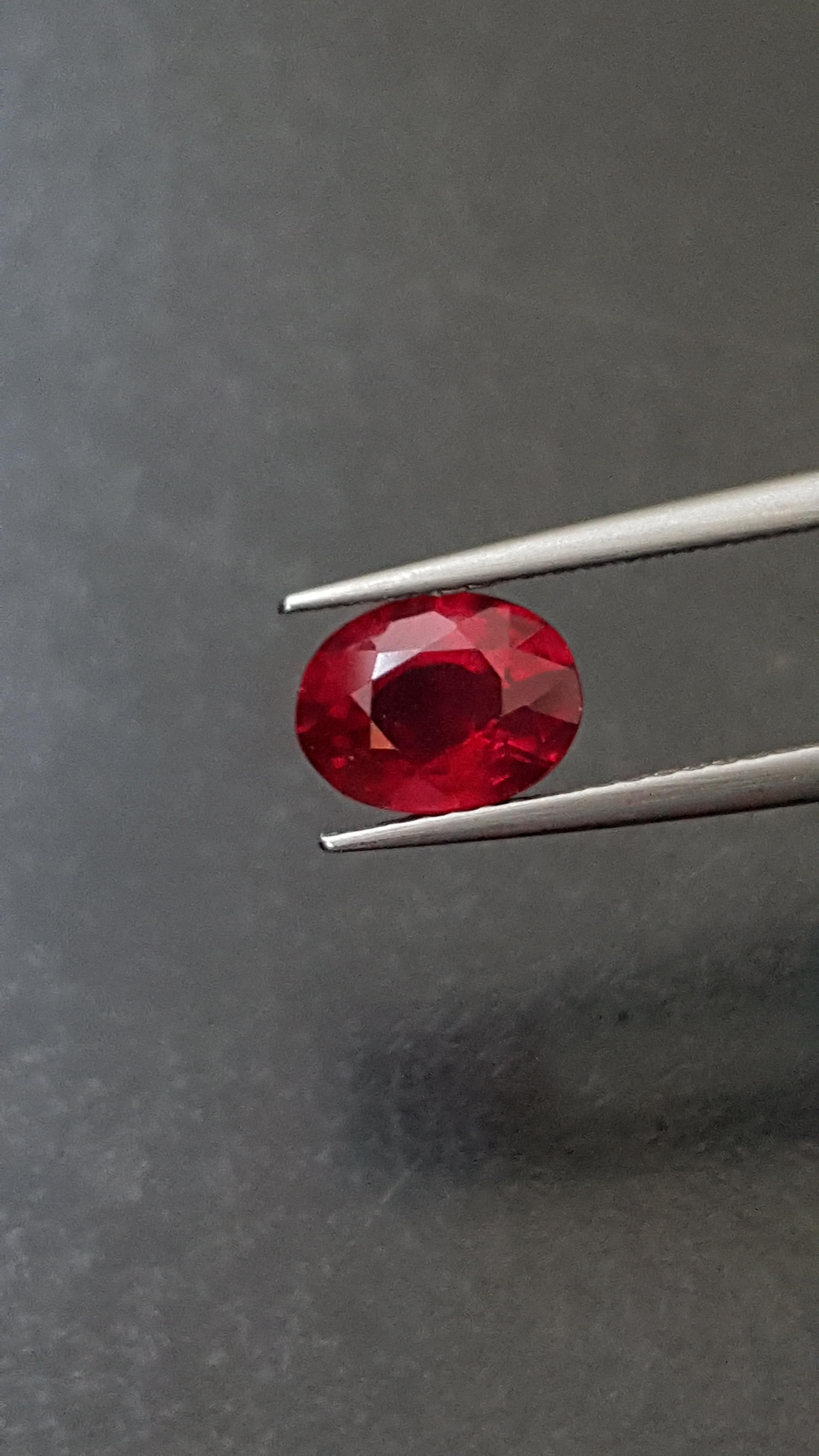 พลอย ทับทิม Ruby sapphire 1.72 กะรัต (Cts.) พลอยแท้ อัญมณีมงคลประจําวันเกิด เครื่องประดับพลอย