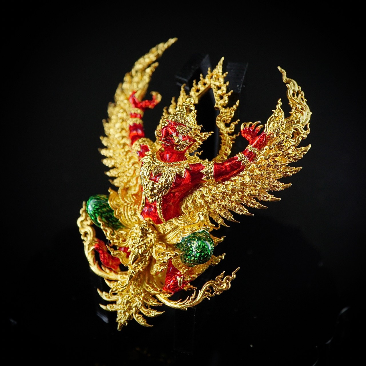 พญาครุฑ พญาเวนไตย รหัส 14 เนื้อทองลำอู่ชุบทองลงยา