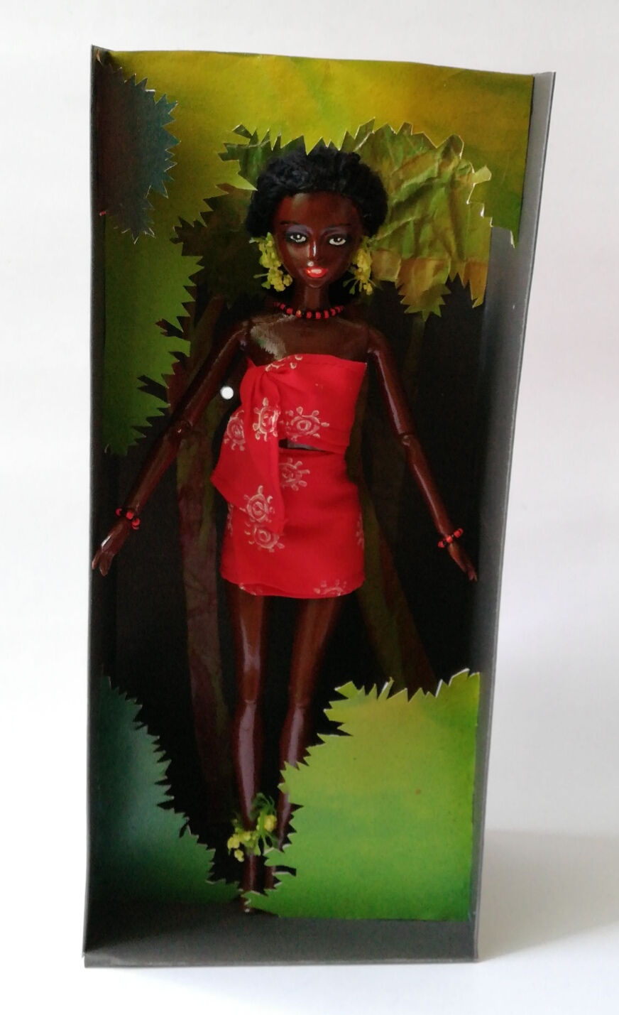 Very Special offer, The only 1 piece, handmade custom doll, 12" as an actress from the play "Ngoh Pa", she is "Ms. Lamhab", she woke up early, dress nicely, put a wooden comb on the head, wearing flower earing, neckace and bracela