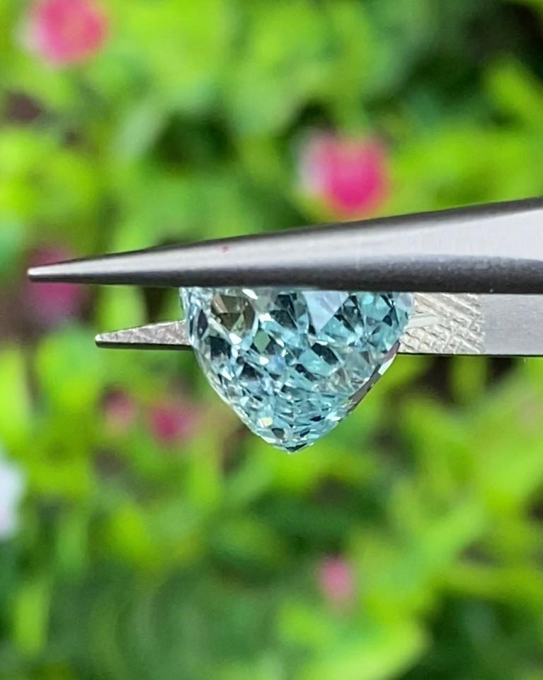 พลอย อความารีน Aquamarine 5.73 กะรัต (Cts.) พลอยแท้ อัญมณีมงคลประจําวันเกิด เครื่องประดับพลอย