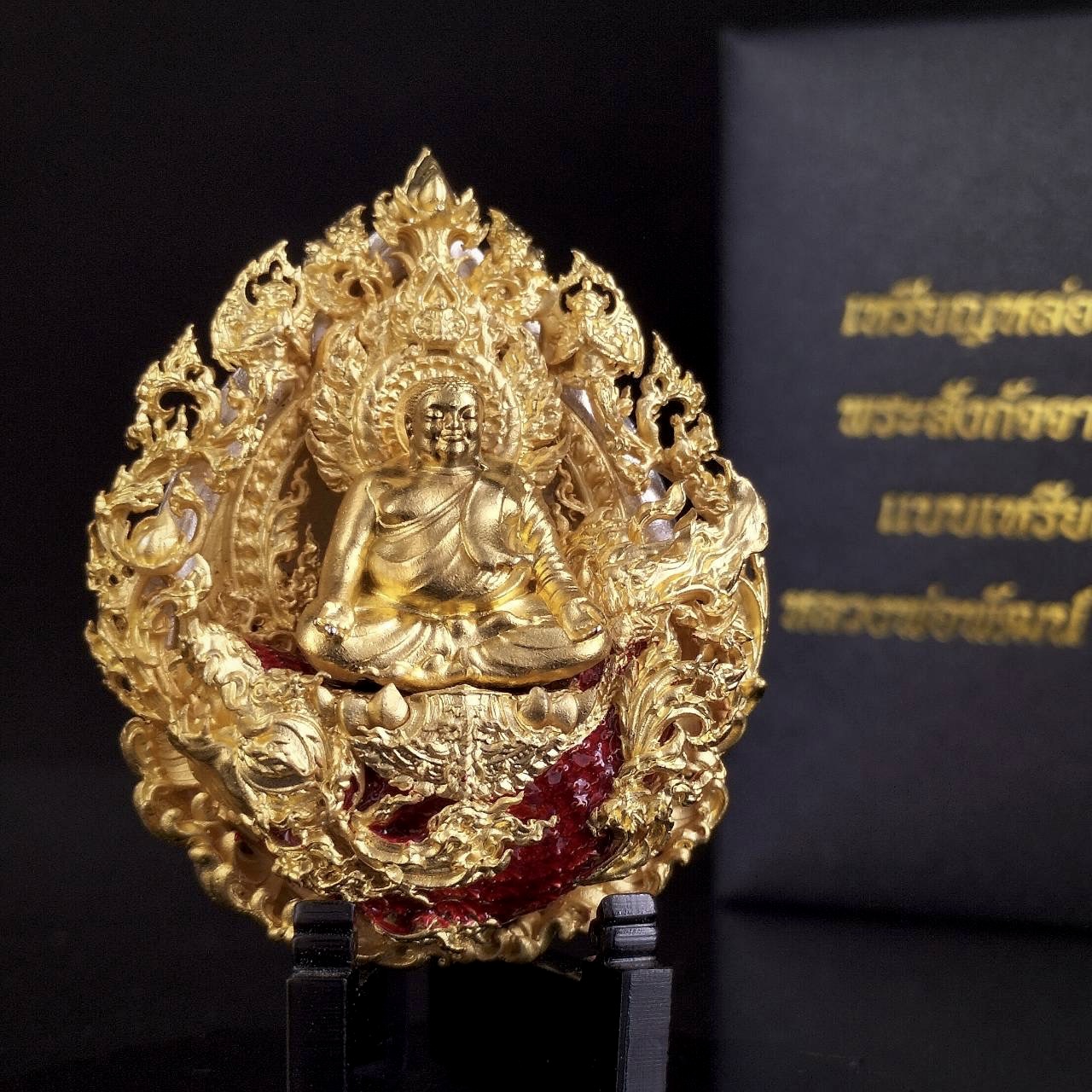 พระสังกัจจายน์พัฒน์ ขนาด 5 เซนติเมตร เนื้อบรอนซ์ชุบทองลงยา