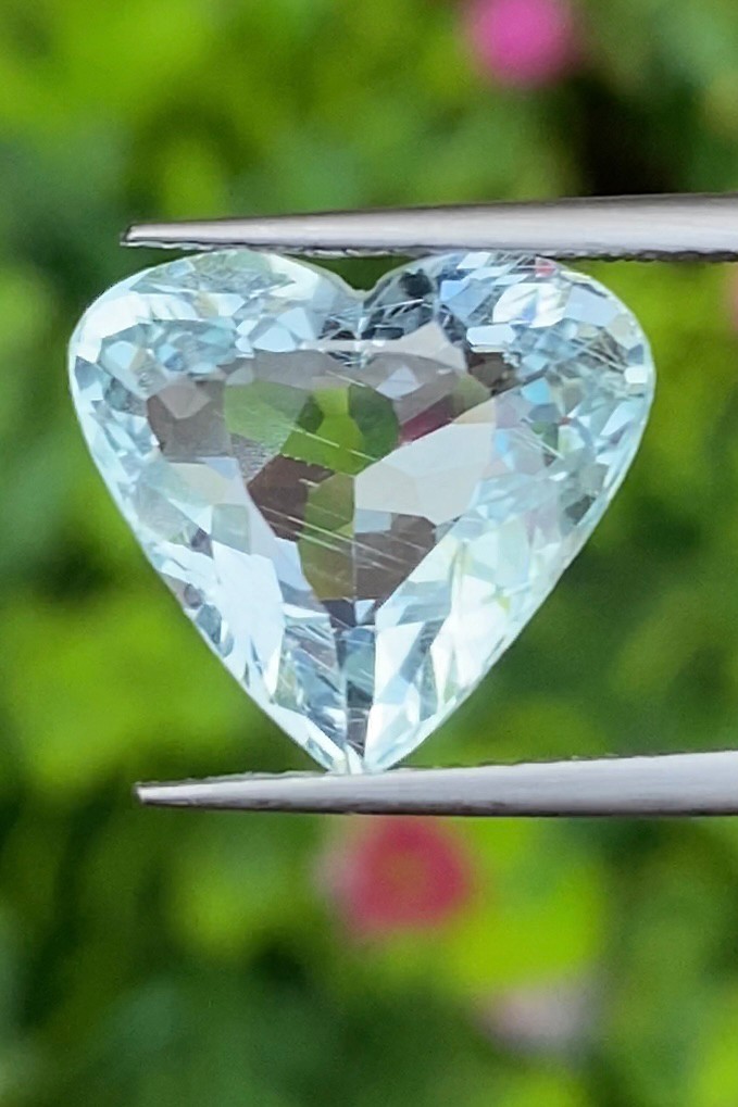 พลอย อความารีน Aquamarine 5.00 กะรัต (Cts.) พลอยแท้ อัญมณีมงคลประจําวันเกิด เครื่องประดับพลอย