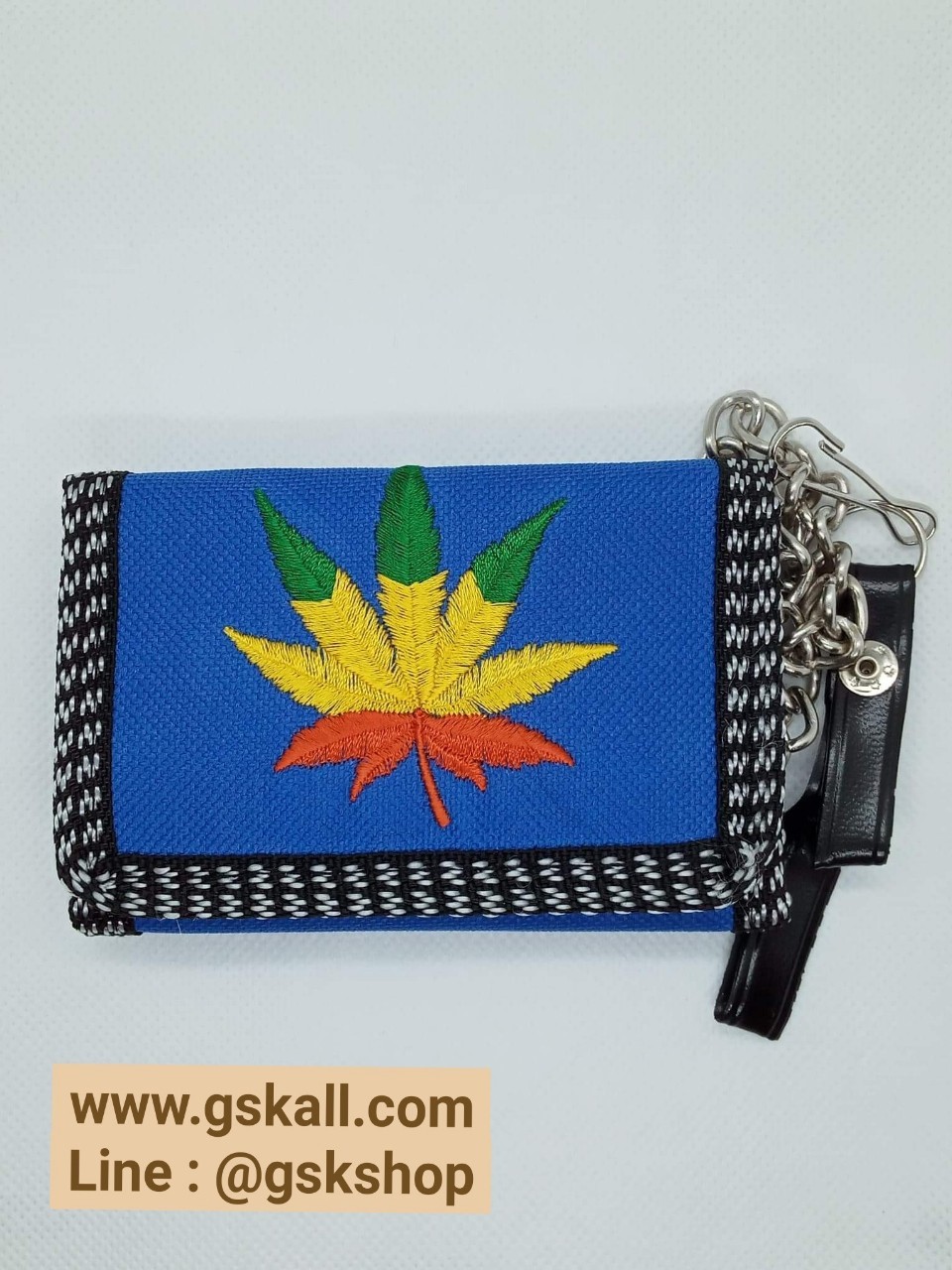 กระเป๋าสตางค์ลายกัญชาใบเล็ก