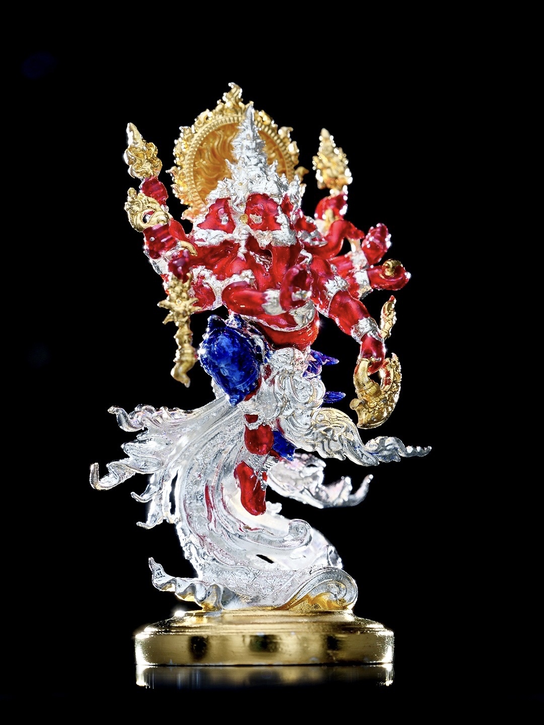 พระพิฆเนศสุริยะเทพ สุริยาบินายัค Surya Binayak รายการพิเศษศูนย์จอง เนื้อบรอนซ์ชุบเงินลงยา