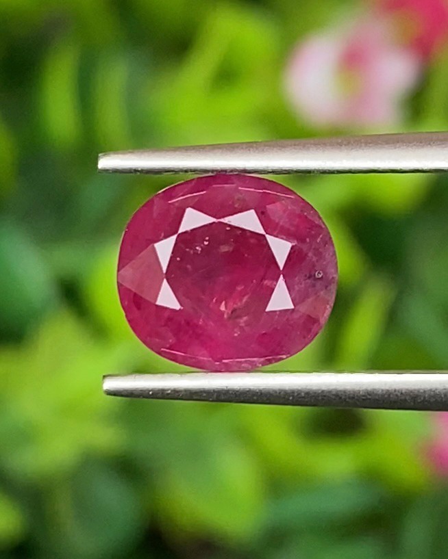 พลอย ทับทิม (Ruby Sapphire) 2.22 กะรัต พร้อมใบเซอร์ พลอยแท้ อัญมณีมงคลประจําวันเกิด เครื่องประดับพลอย