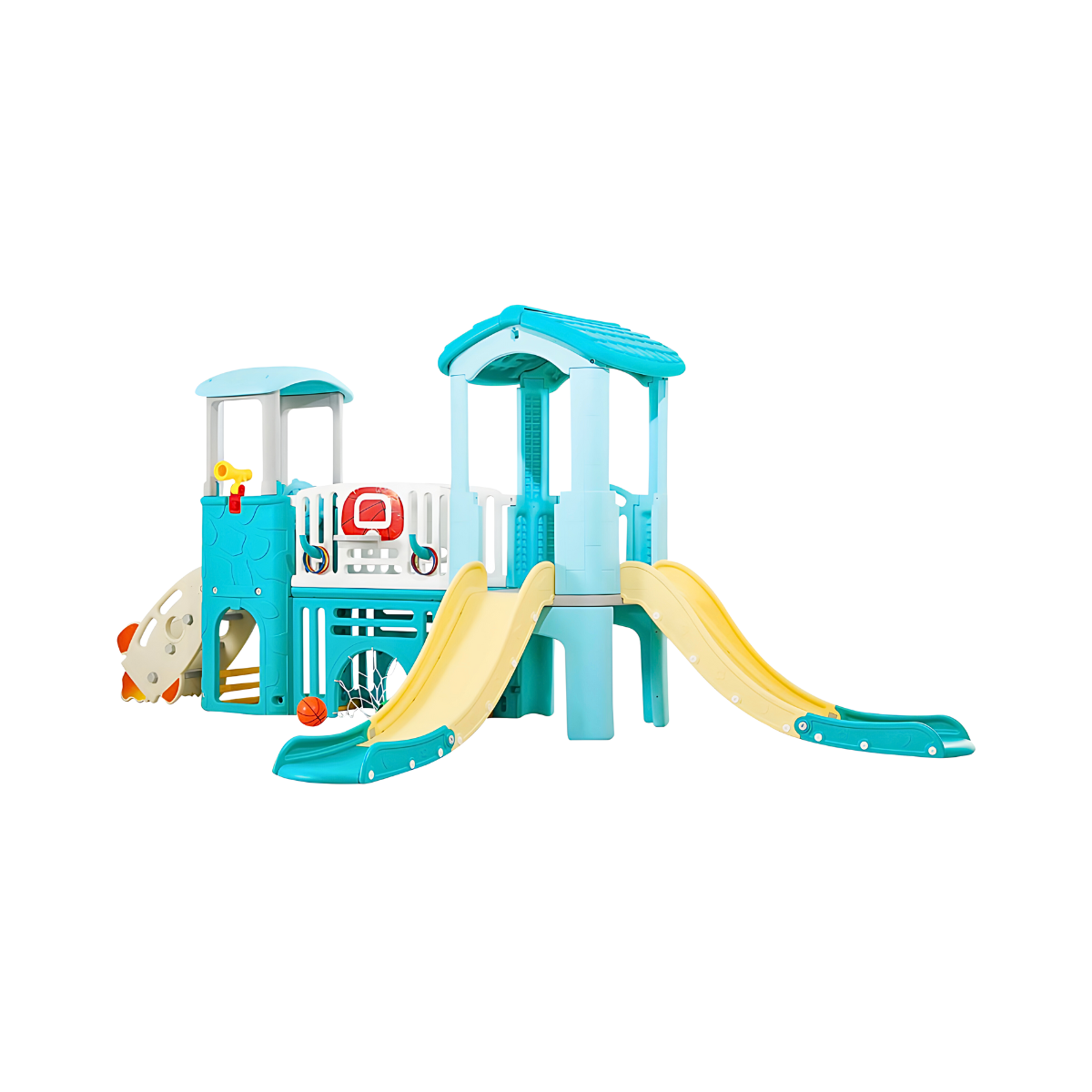 บ้านของเล่น บ้านน้อยสองชั้นบันไดจรวด กระดานลื่น 2 ทาง Play House Two levels Little Play House with two Rocket Stairs