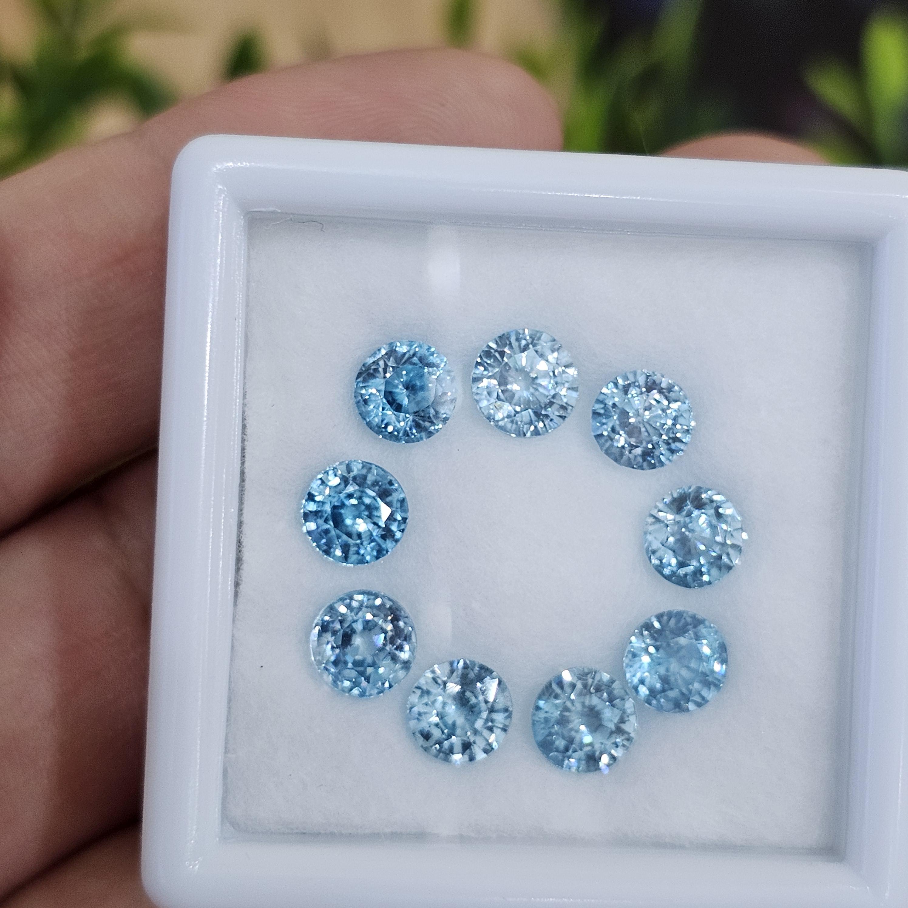 พลอย เพทาย Natural Zircon 10.62 กะรัต (Cts.) 9 เม็ด (2Pcs.) พลอยแท้อัญมณีมงคล ประจําวันเกิด เครื่องประดับพลอย
