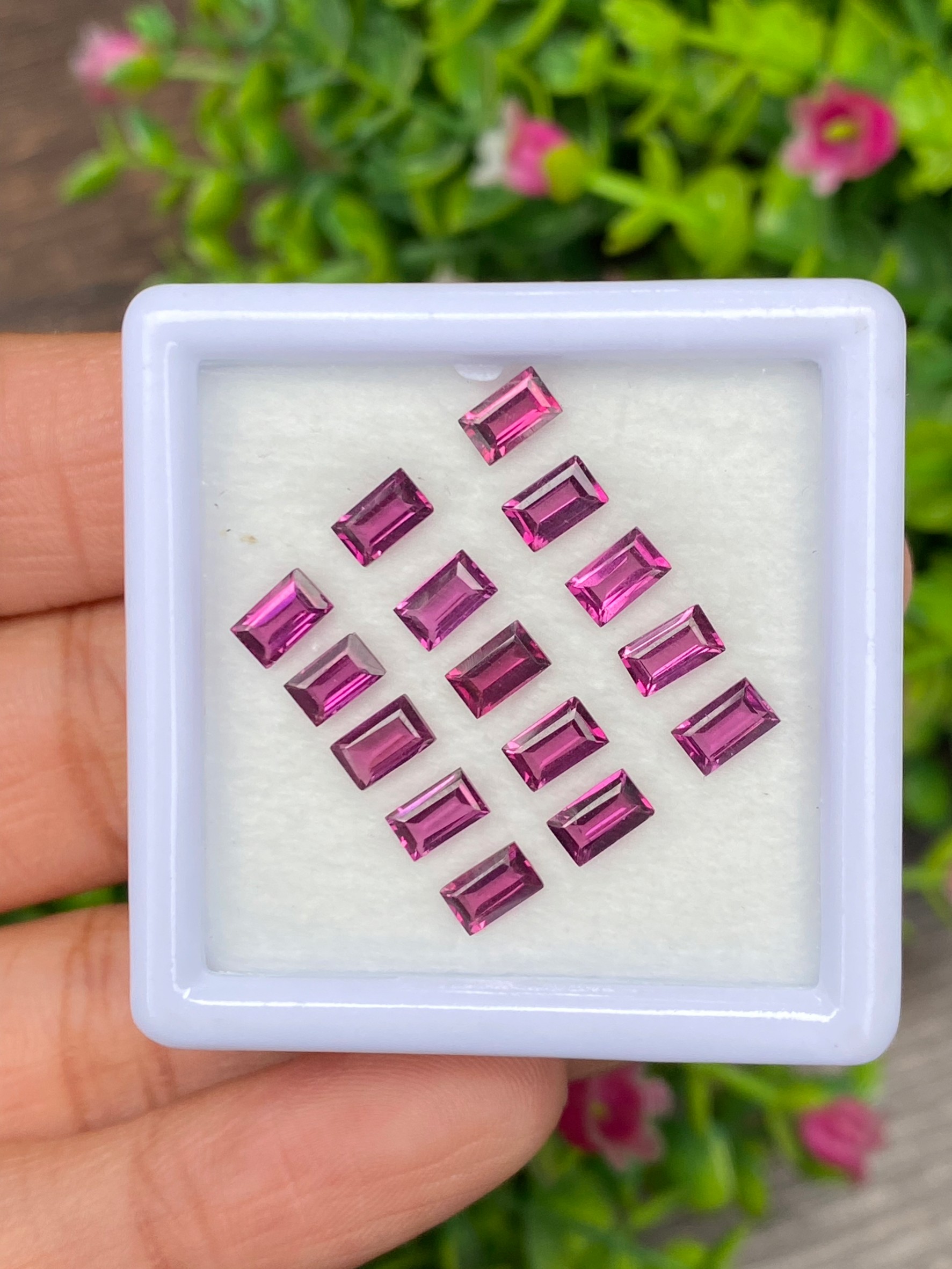 พลอย โรโดไลต์ กาเน็ท Rhodolite Garnet 15 เม็ด Pcs. 5.38 กะรัต Cts.พลอยแท้ อัญมณีมงคลประจําวันเกิด เครื่องประดับพลอย