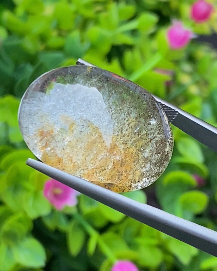 โป่งข่าม ควอตซ์ Rutilated Quartz 47.98 กะรัต Cts. พลอยแท้ อัญมณีมงคลประจําวันเกิด เครื่องประดับพลอย