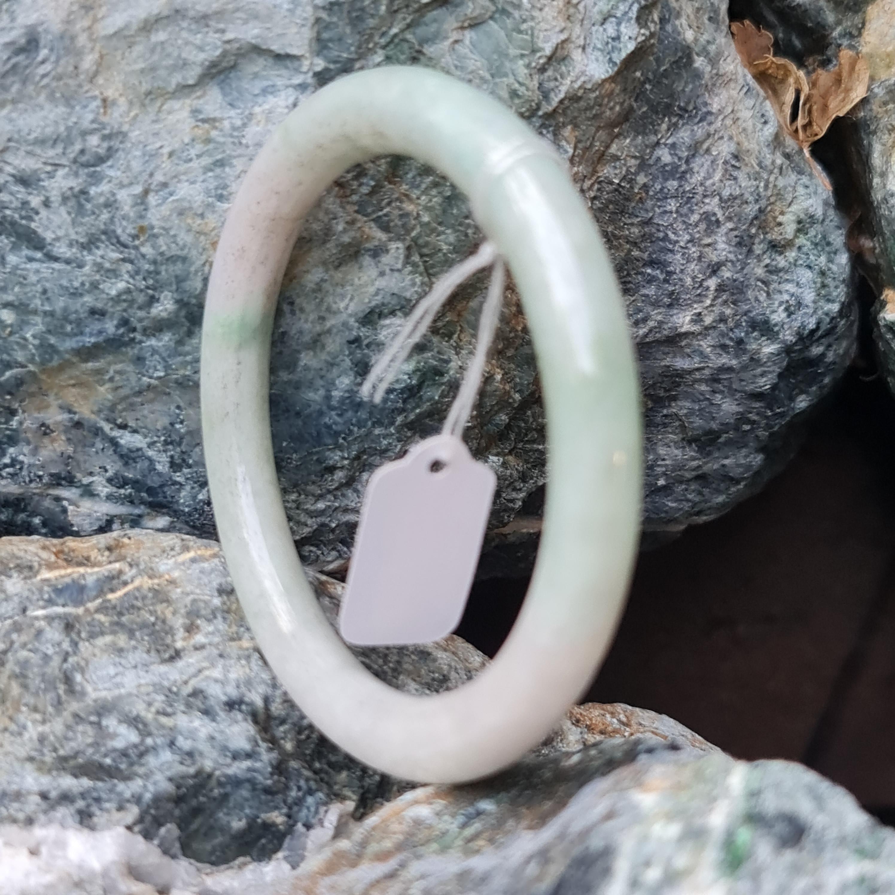 JB6711022 หยก พม่า แท้ Jade กำไลหยก 51.9 มม. (Jadeite bracelet) พม่า (Myanmar)