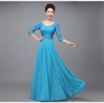 Pro-order ชุดราตรียาว แขนสามส่วน แต่งลูกไม้ช่วงบน (ลูกไม้เนื้อนิ่ม) ตัวกระโปรงเป็นผ้าชีฟอง ช่วงเอวแต่งเพชร สวยหรู ซิปหลัง ไซส์ใหญ่ XS-4XL