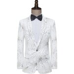 เช่า เสื้อสูท สูทแฟนซี สูทชายสีขาว แต่งกลิตเตอร์ ผ้ากำมะหยี่