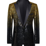 เช่า เสื้อสูทชาย สูทแฟชั่น สูทกลิตเตอร์ ไล่สี สีทองดำ