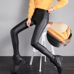 กางเกงหนังบุขนแคชเมียร์ กันหนาวติดลบลุยหิมะได้ (12324L)