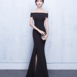 Pre-order ชุดราตรียาว ชุดออกงาน ไหล่ปาด ทรงหางปลา เรียบหรู