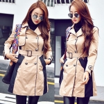 เดรสโค้ทกันหนาว แต่งกระดุมแถวคู่ พร้อมเข็มขัดเข้าชุด (11711X)