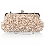 Pre-order กระเป๋าออกงาน Evening Clutch แต่งมุกทั้งใบ จุกเปิด/ปิดเพชร สวยหรู พร้อมสายสะพาย