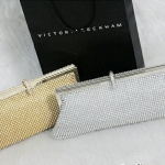 พร้อมส่ง Evening Clutch กระเป๋าออกงาน สีเงิน ทรงหรู คริสตัลทั้งใบ จับถนัดมือ สามารถใส่ iPhone6Plus ได้ มาพร้อมสายสะพายสั้น/ยาว